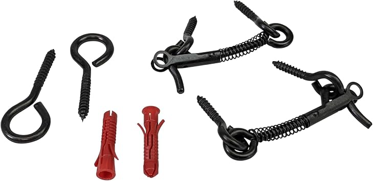 All Safe Pool Fence Wall Attachment Kit Black   for DIY Mesh Safety Fencing | Brick, Block, Stucco, Wood Walls - Fence Attachment Kit Includes Anchors, Eye Screws & Pool Fench Latches