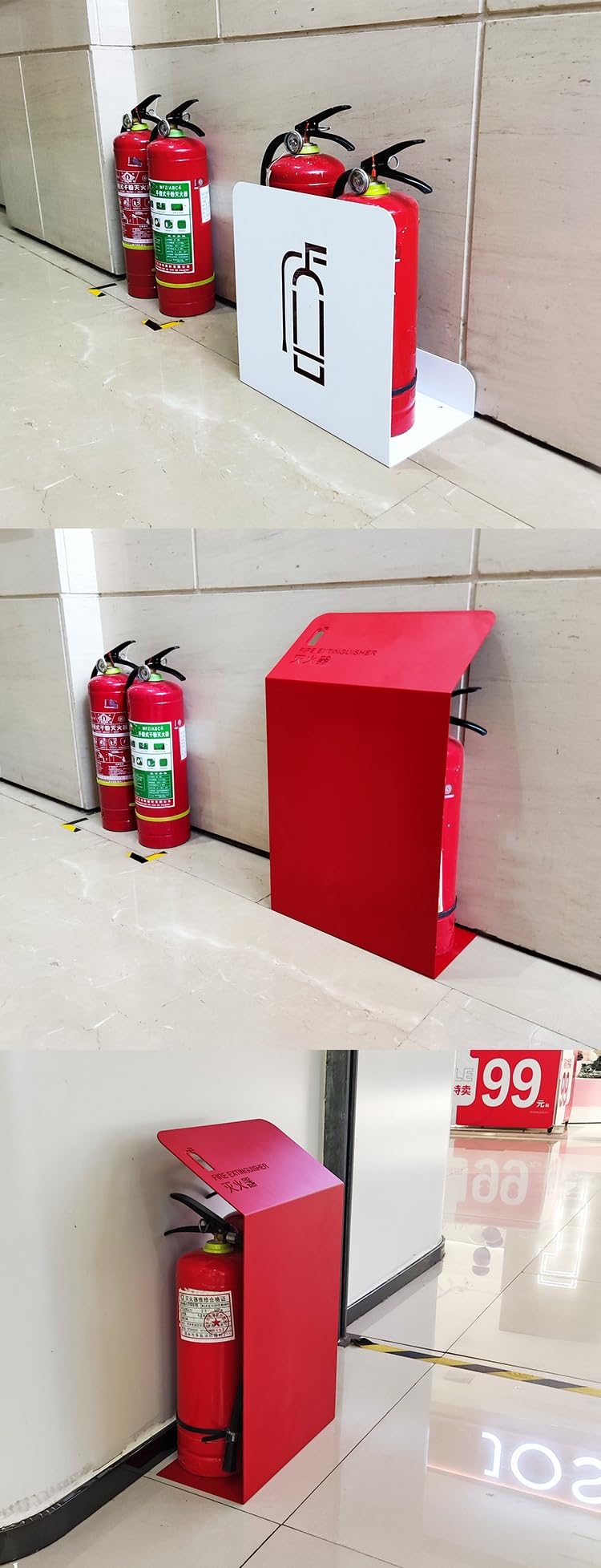 Extintor de incendios con señal indicadora, funda de seguridad decorativa para soporte de bomberos