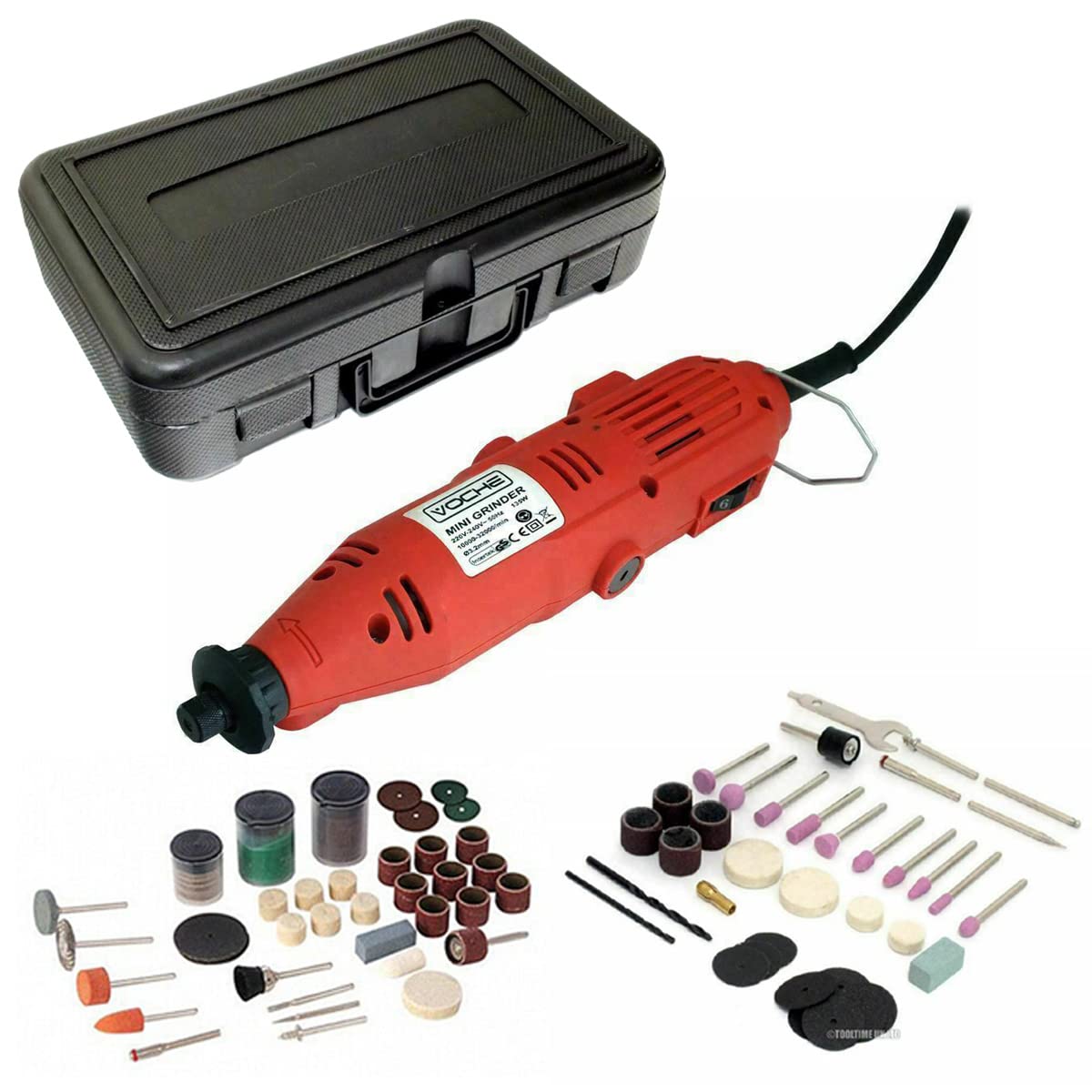 Tooltime. Multi 135W Electric Mini Rotary Hobby Drill Combi Grinding And Engraving Tool Plus 145 Accessories And Storage Carry Case