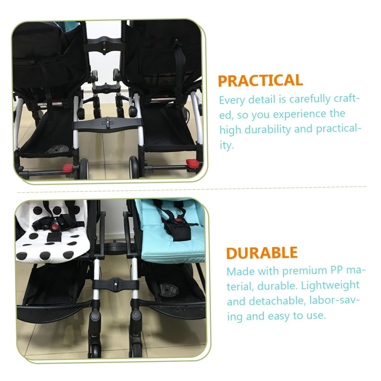 SOIMISS 3 piezas Conectores Ajustables para Cochecito Doble Accesorio para Sillas de Paseo Gemelos Material PP Resistente y Ligero Fácil Uso para Padres y Cuidadores