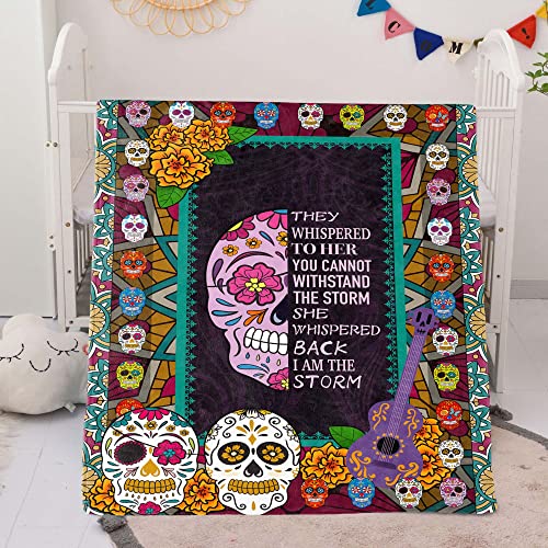 Prokelin Skull Throw Blankets For Women Men Adults Gifts Flannel Plush Ultra-Soft Lightweight And Cozy Bed Couch 80"X60" Full Size #TOP2