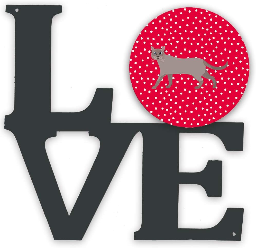 Caroline's Treasures CK5706WALV Siamese Traditional #1 Cat Love Metal Wall Artwork Love, Red Indoor Outdoor Art Decor Patio, Bathroom, Kitchen Colorful Aluminum and Black Steel Sculpture