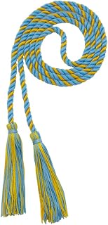 Tassel Depot Graduation Honor Cord - LT Blue/Gold - Every School Color Available - Made in USA