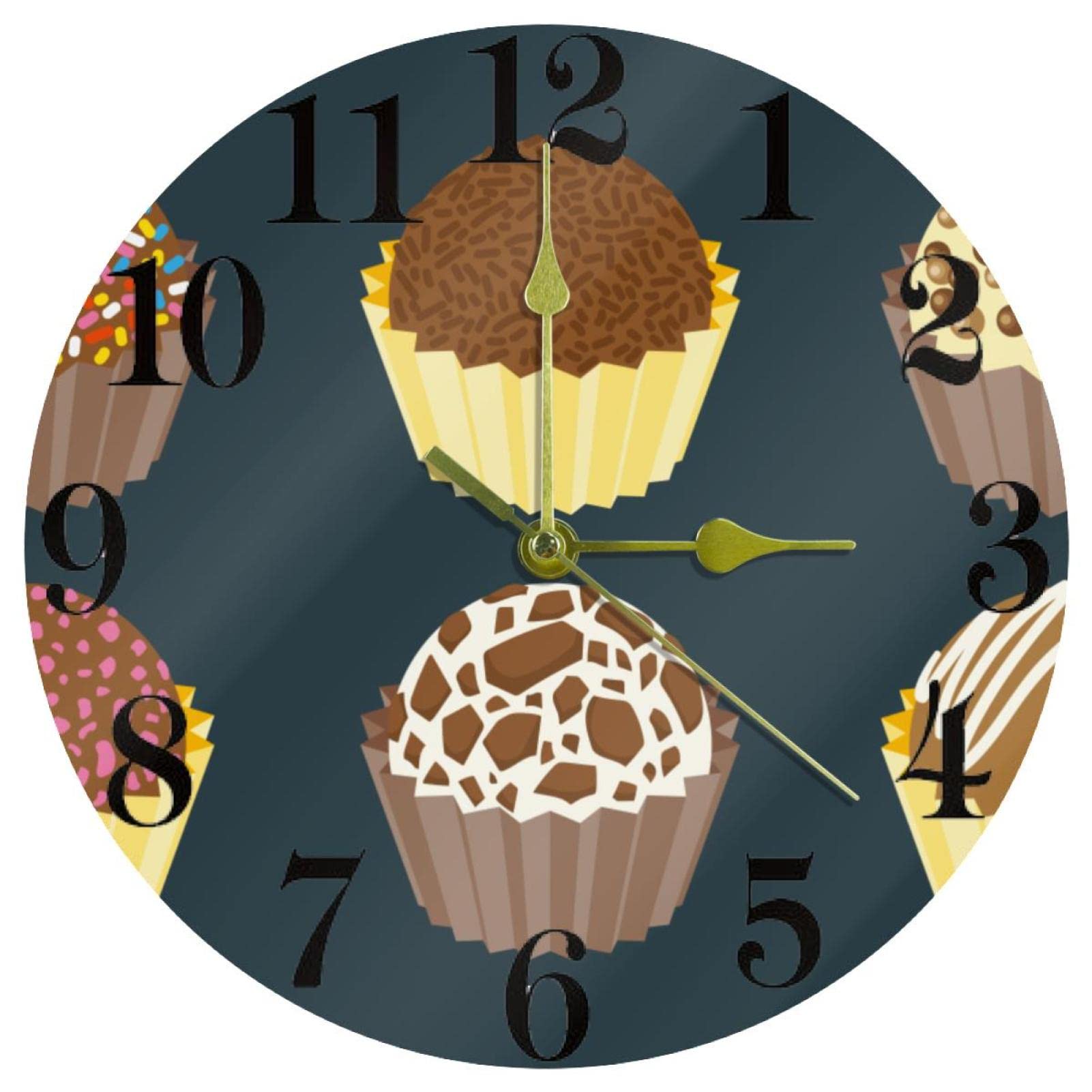 Horloge murale silencieuse sans tic-tac Toffee en boule de chocolat