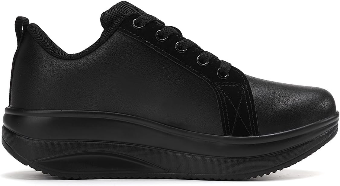 RUIDENG Platform Sneakers for Women Walking All Day | Slip Resistant Work Shoes for Women Comfortable | 2 Inch Thick Wedge Rocker Bottom - Image 6