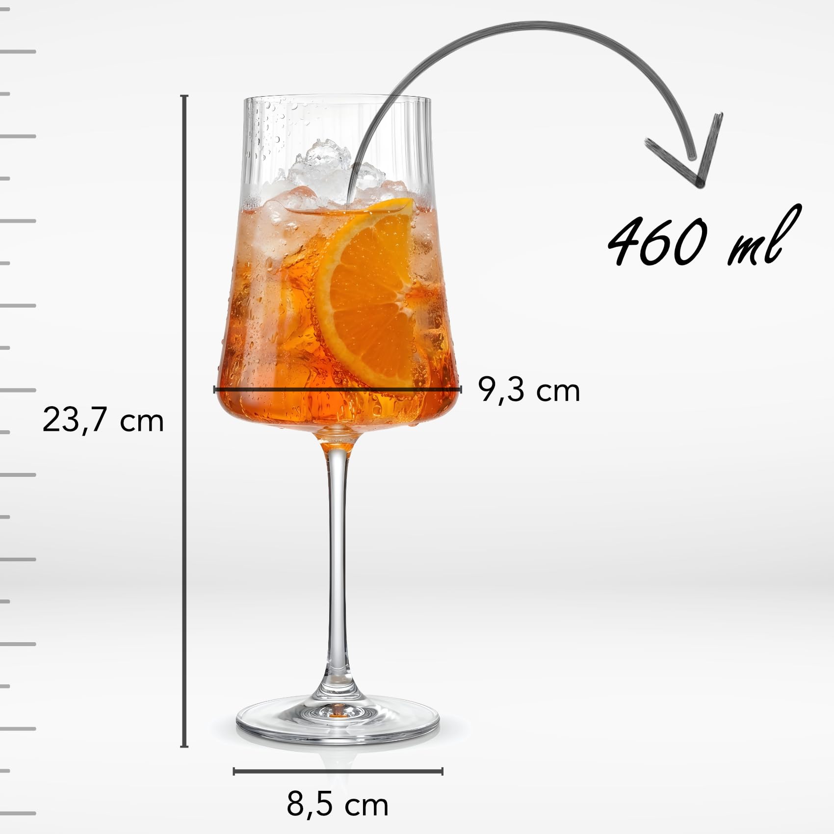 Lot de 4 verres à cocktail Spritz Aperol en cristal résistant et apéritif