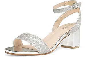 Sparkling Sequins Glitter Block Heels Ankle Strap Open Toe Chunky Platform High...