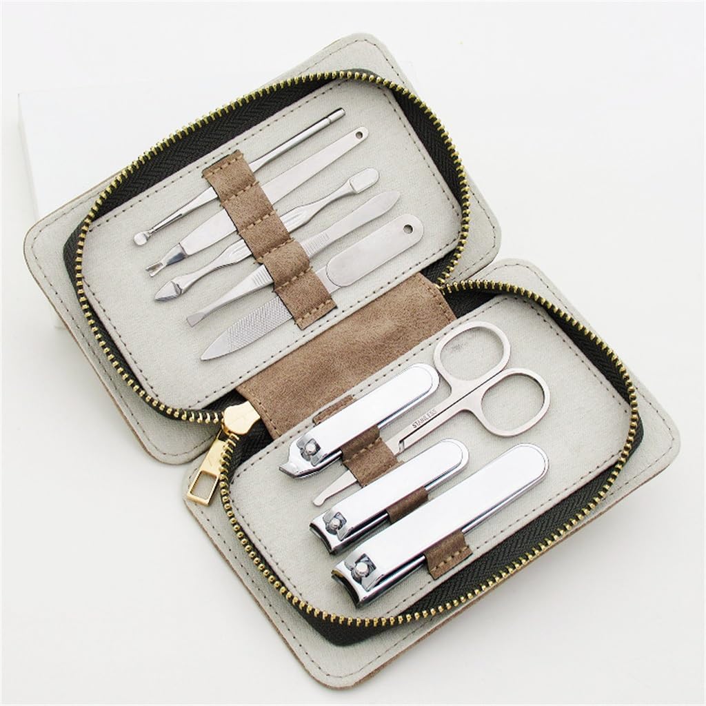 Juego De Cortaúñas Con Cremallera De Acero Inoxidable, Herramientas De Decoración For Manicura De Uñas