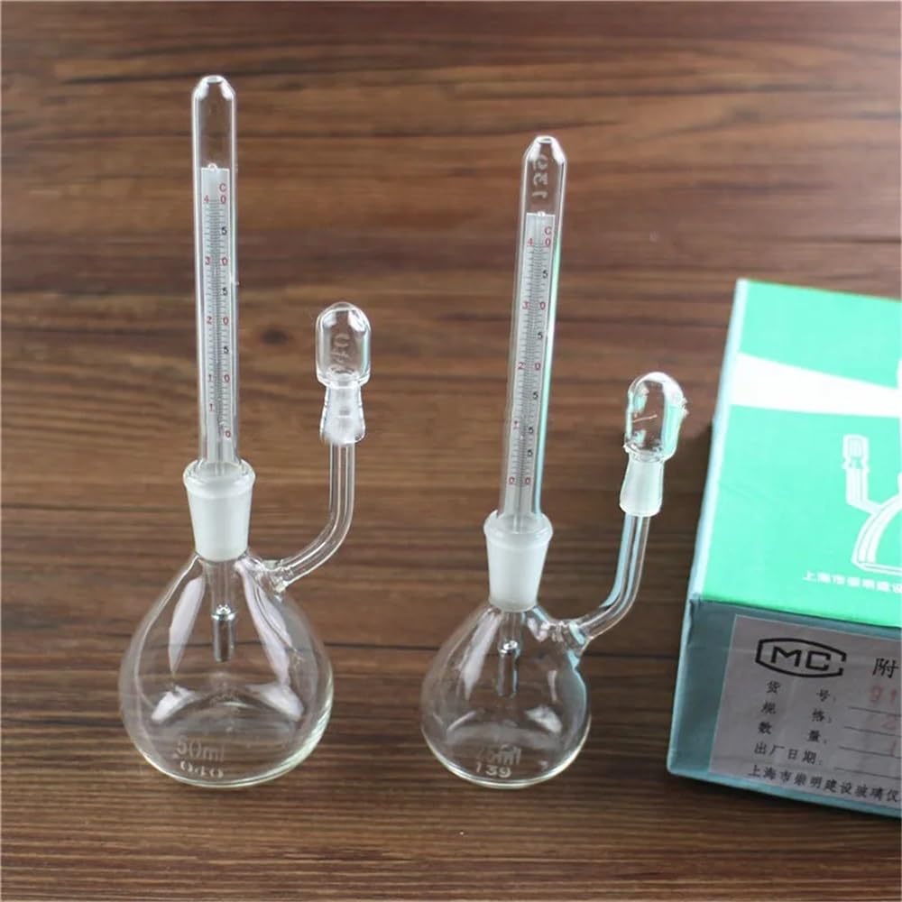 Laborgeräte und -ausrüstung Laborglas-Dichteflasche 25 ml 50 ml mit Thermometer(50ml white)