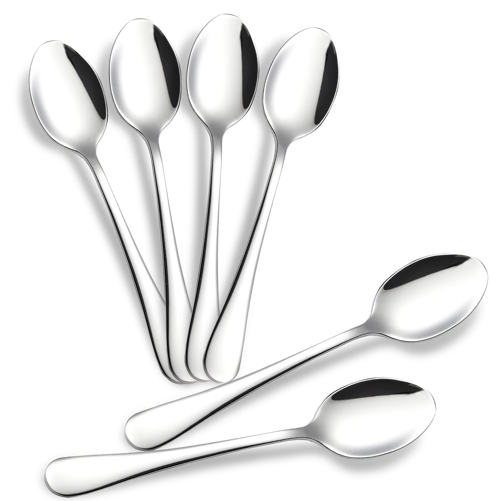 Juego de 6 cucharas de espresso, cucharas de café, cucharas de té de 4.7 pulgadas, cucharas de postre, juego de cucharas pequeñas de acero inoxidable para café, té, postre, aperitivos, azúcar,
