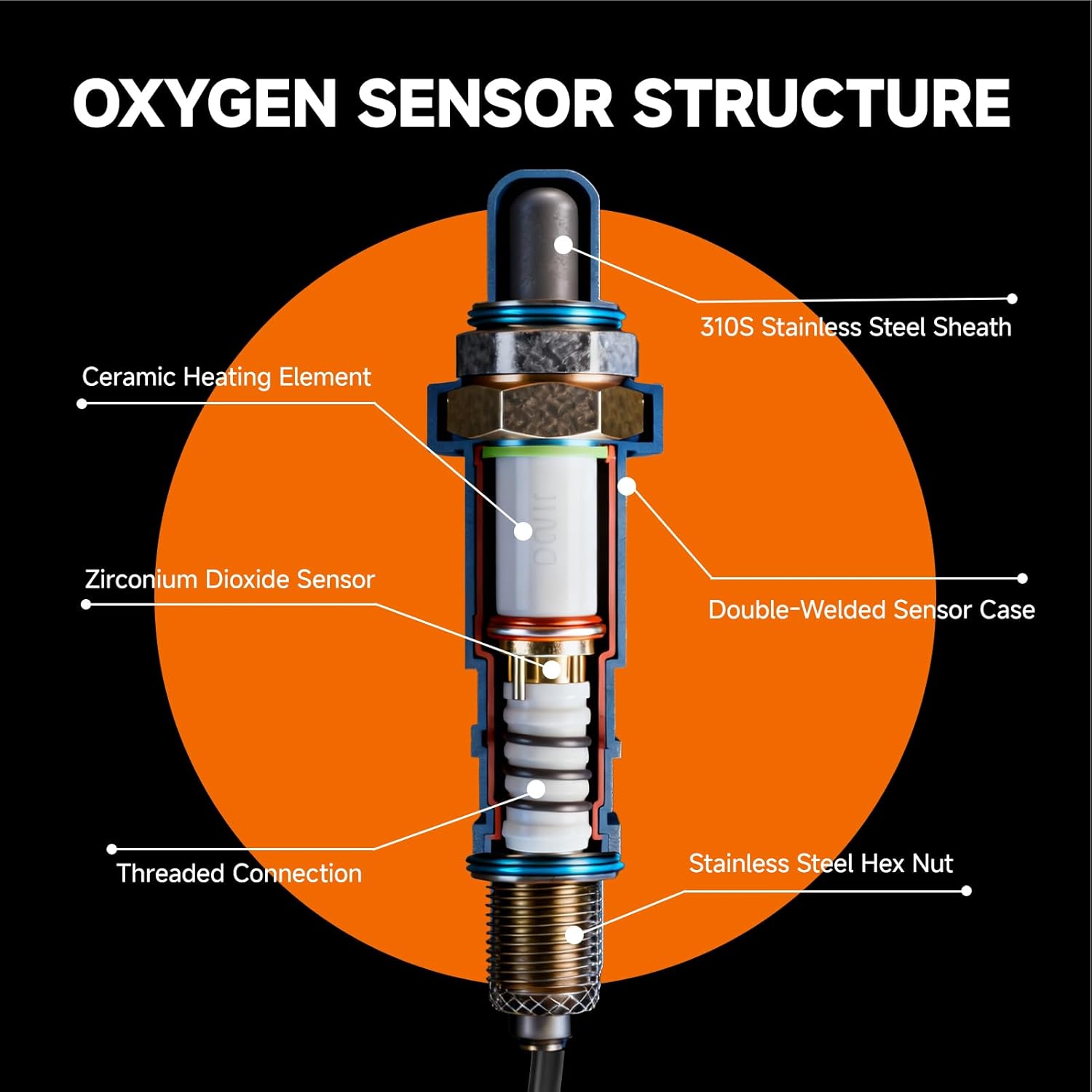 Upstream & Downstream O2 Sensor Set | Direct Replacement for OE #234-4407 | Compatible with Chevy & GMC V6/V8 Models 2003-2007-WITH GLOVES
