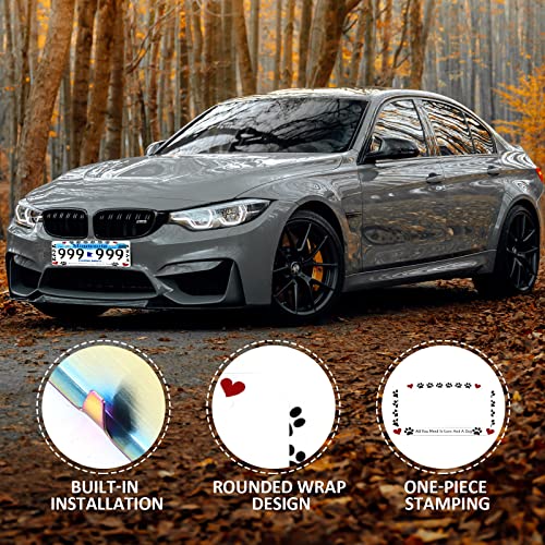 All You Need Is Love And A Dog Aluminum Metal License Plate Frame Tag With Chrome Screw Caps - Car License Plate Covers For Us Vehicles… #TOP5