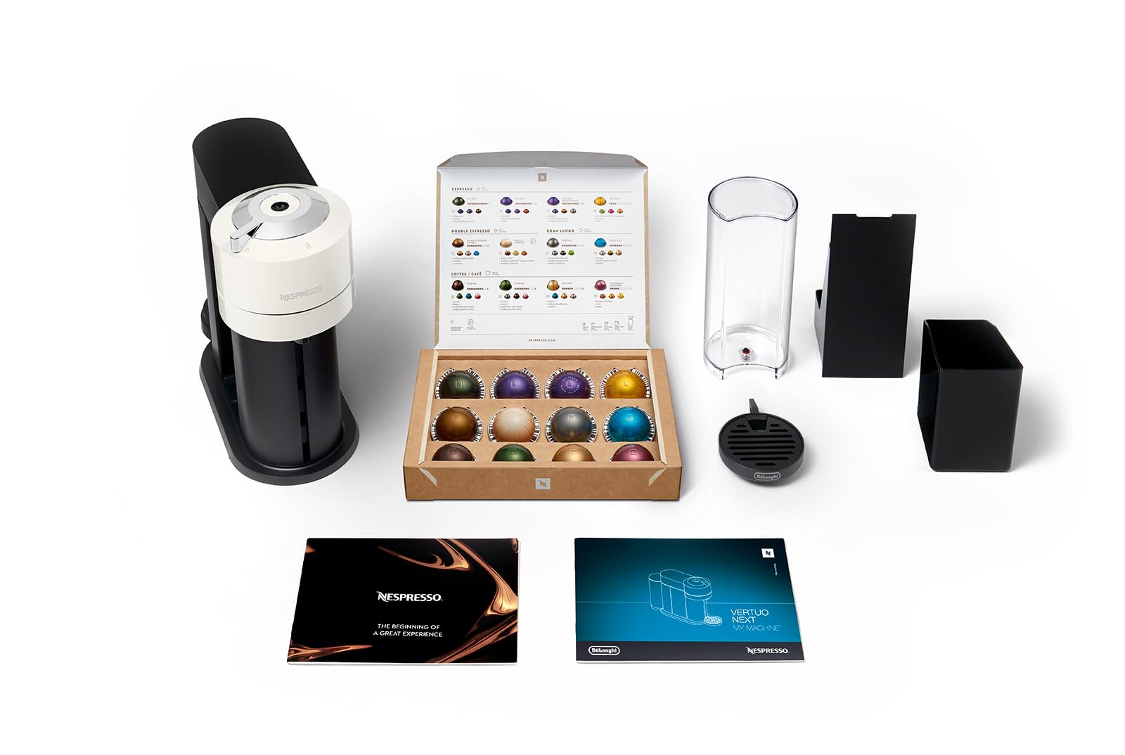 Nespresso ENV120.W Vertuo Next Automatyczny Ekspres do Kawy, Tworzywo Sztuczne, 1500 W, 1 Litr, Biały/Czarny