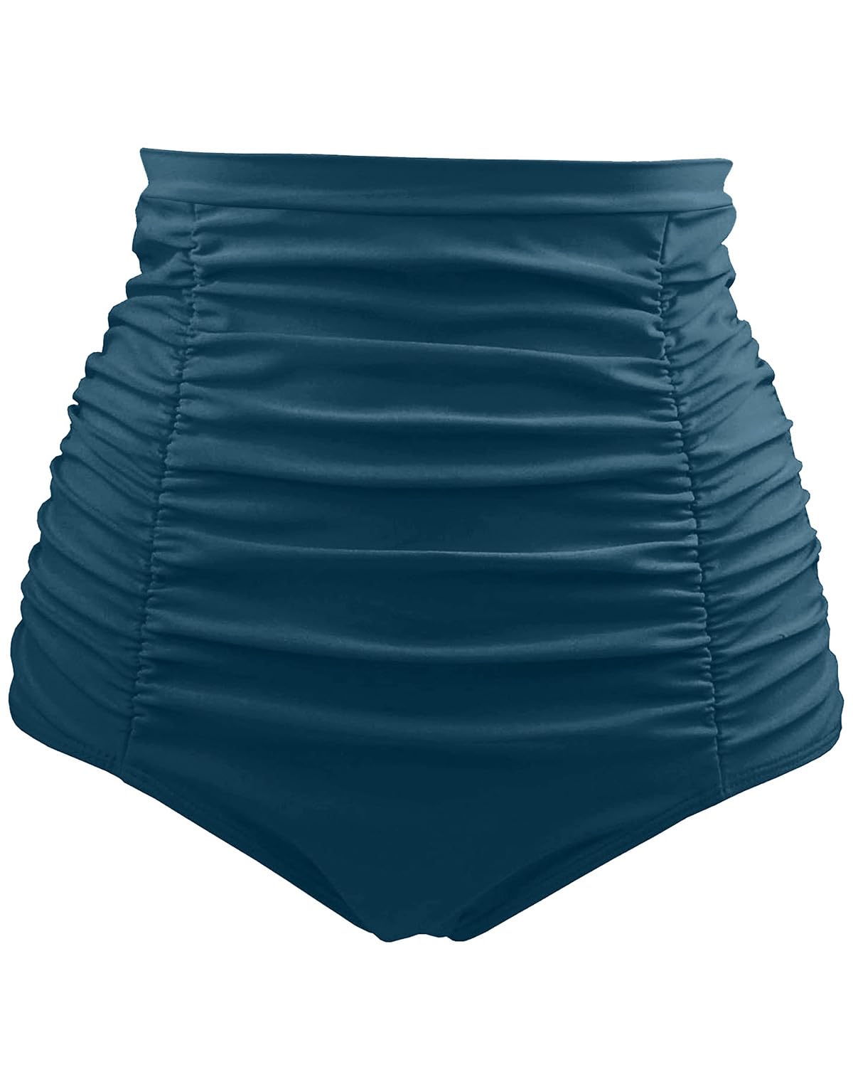 Tempt Me Women's High Waisted Swimsuit Bottom Tummy Control Ruched Bikini Bottom Vintage Swim Bottom Tankini Briefs