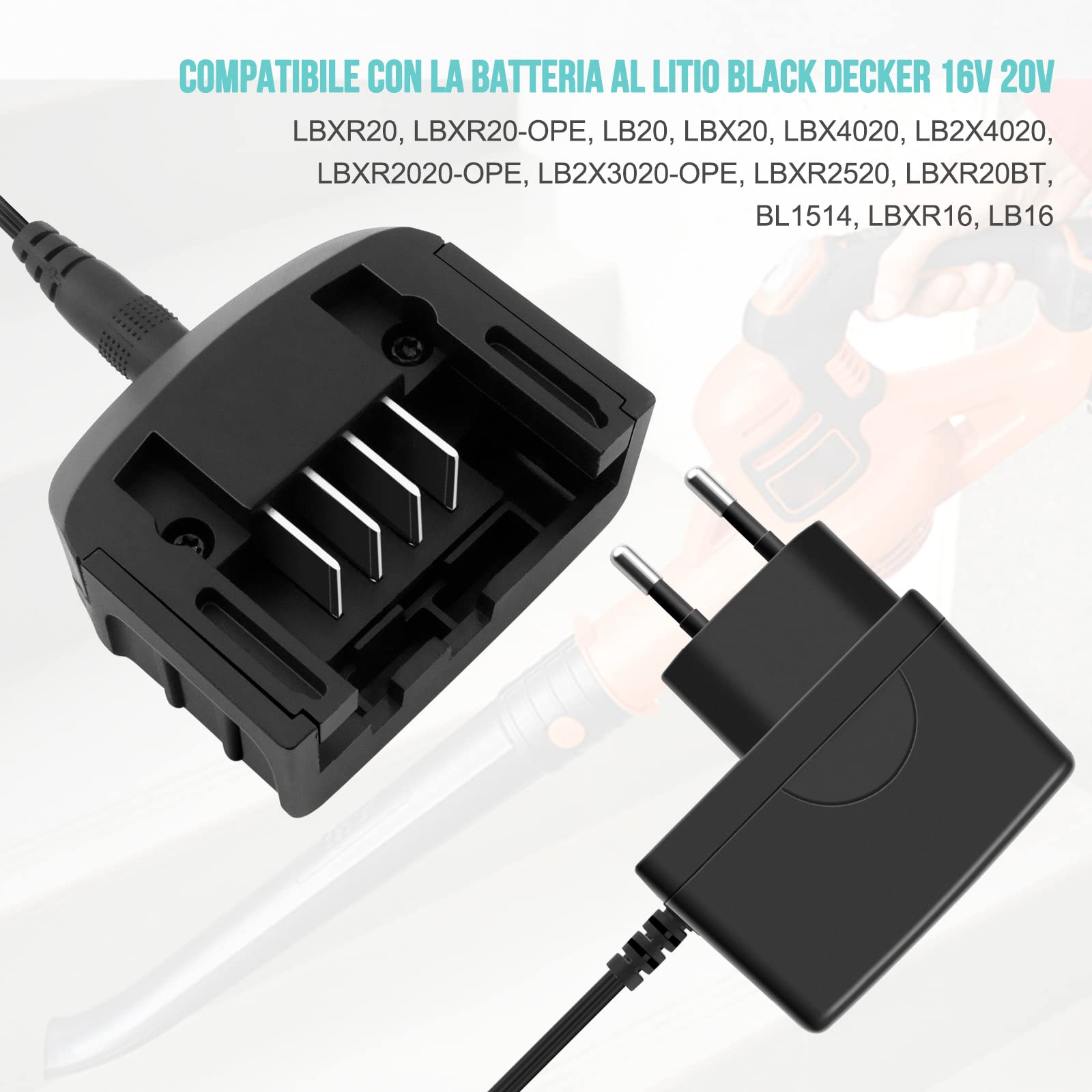 16V-20V LCS1620 Caricabatterie Sostituzione per Black Decker Batteria BL2018 BL1518 LBXR20-OPE LBXR20 LB20 LBX20 LBX4020 LB2X4020 LBXR2020-OPE