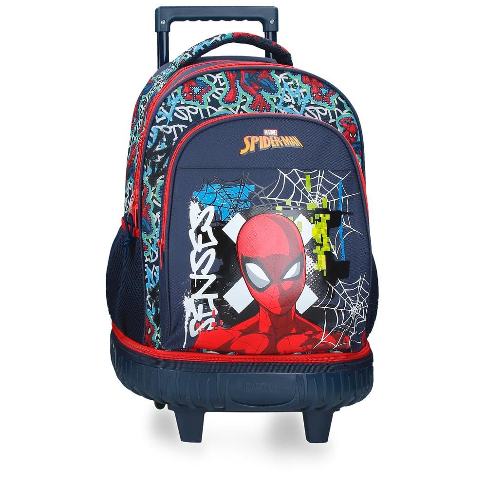 Joumma Marvel Grafity of Spiderman Compact 2-Wheel Backpack Navy 32x45x21 cm Polyester