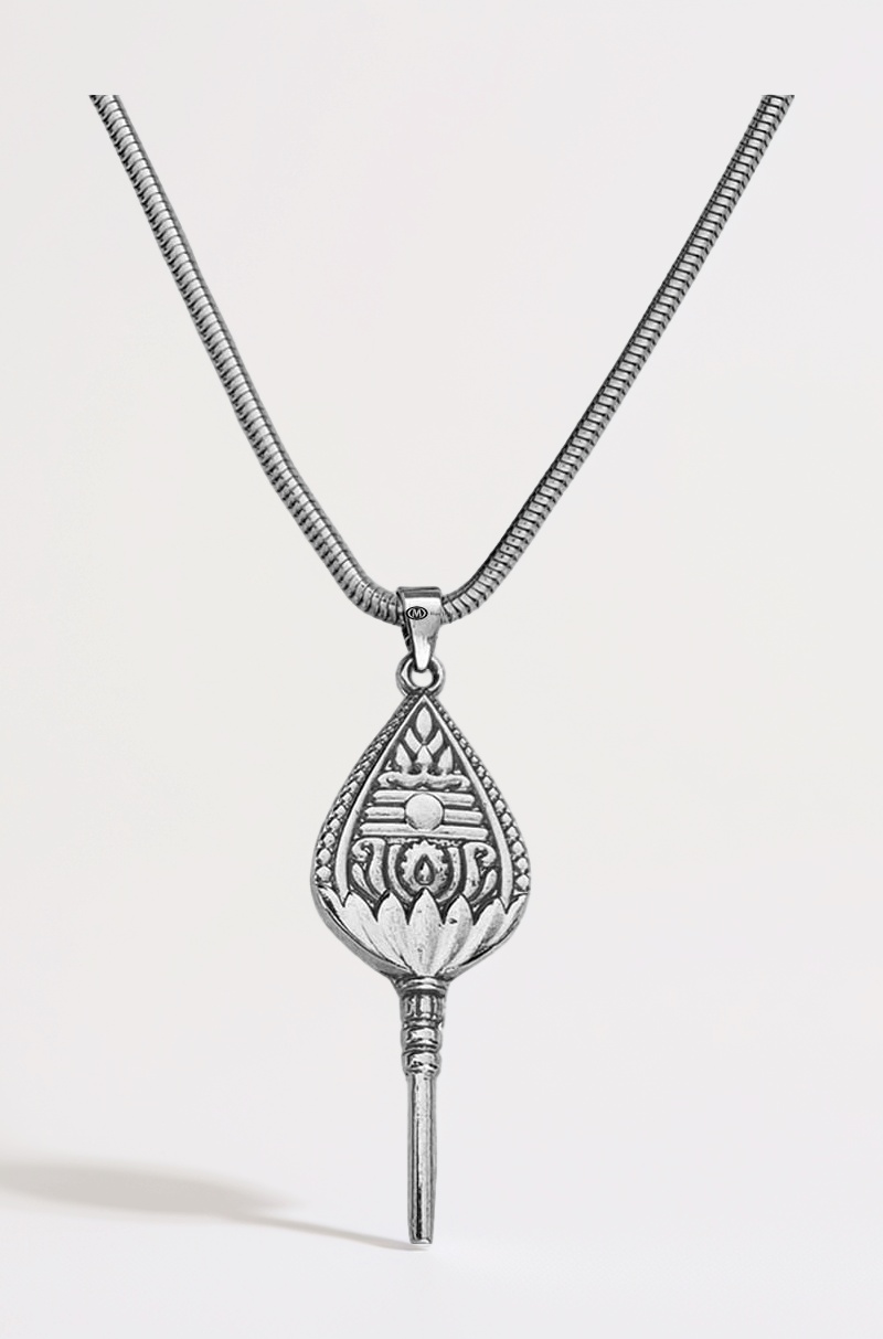 South Indian Jewelery Lord Murugan And His Vel Silver Stainless Steel Pendant Necklace Chain For Unisex Adult