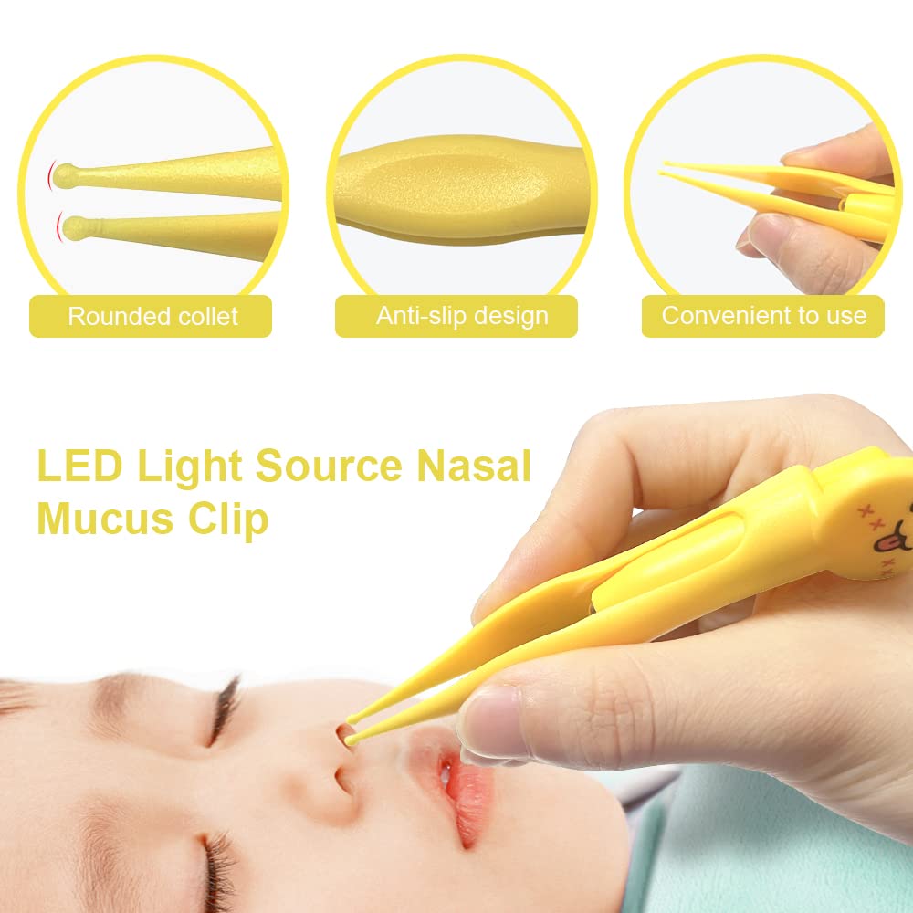 Lot de 2 nettoyeurs de nez et oreilles de bébé - Gadget sans danger pour enlever le cérumen et les oreilles - Avec lumière - Pour nettoyer le nez et les oreilles - Pour bébés, nourrissons, tout-petits