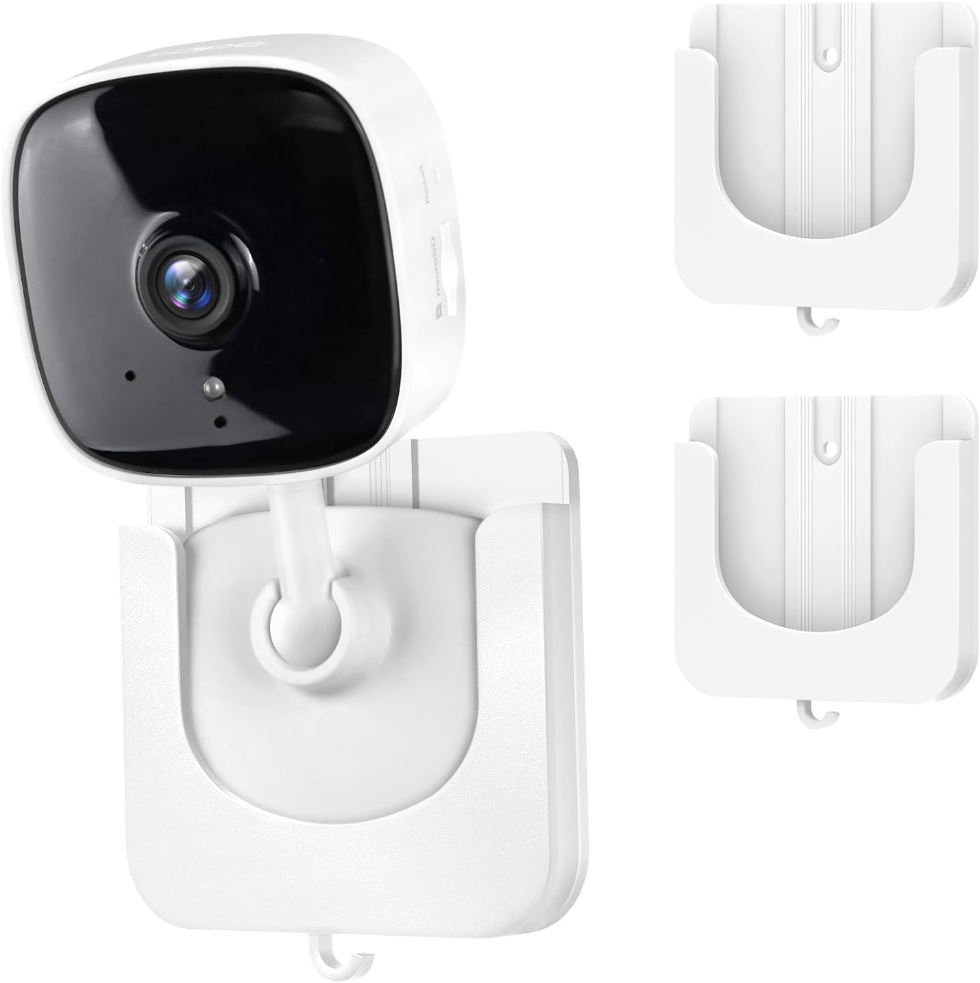 2Pack Self-Adhesive Wall Mount Holder Fits for Tapo Indoor Security Camera C100/C101/C110/C111/Kasa Smart Security Camera EC60/KC400/KC100/KC105, No Drill Wall Mount Bracket Fits TP Link Camera