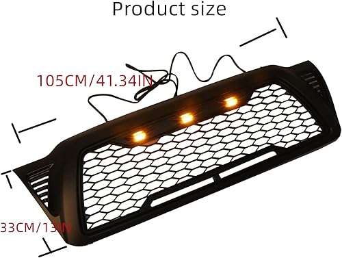 Miniatura 7 de Rejilla de malla frontal ABS para Toyota Tacoma 2005-2011 (Negro mate)