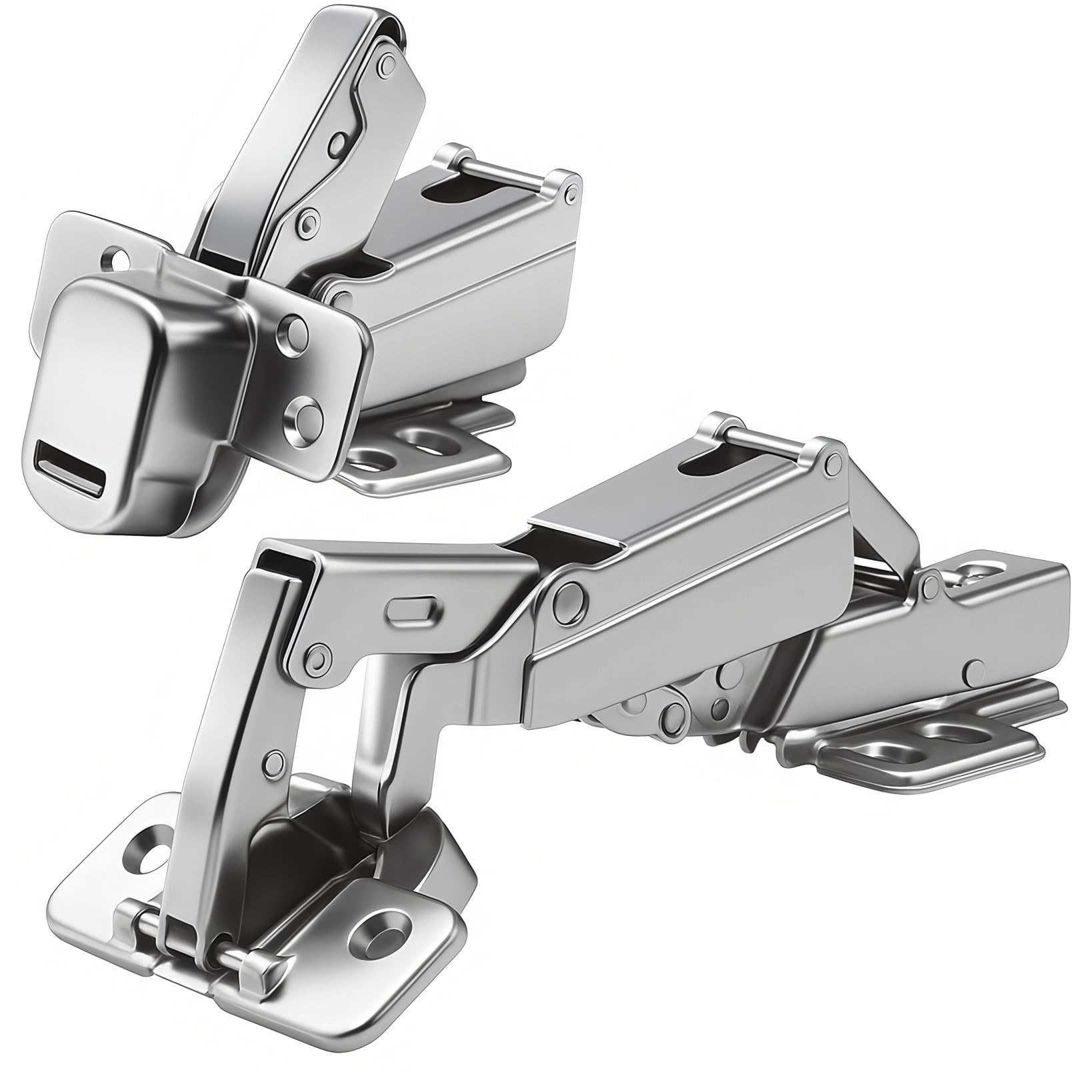 TamBee 1/2 Inch Overlay 175 Degree Cabinet Door Hinges 48mm Frameless Soft Close Lazy Susan Hinges for Corner Kitchen Adjustable,2 Pcs/1 Pair (Half Overlay)