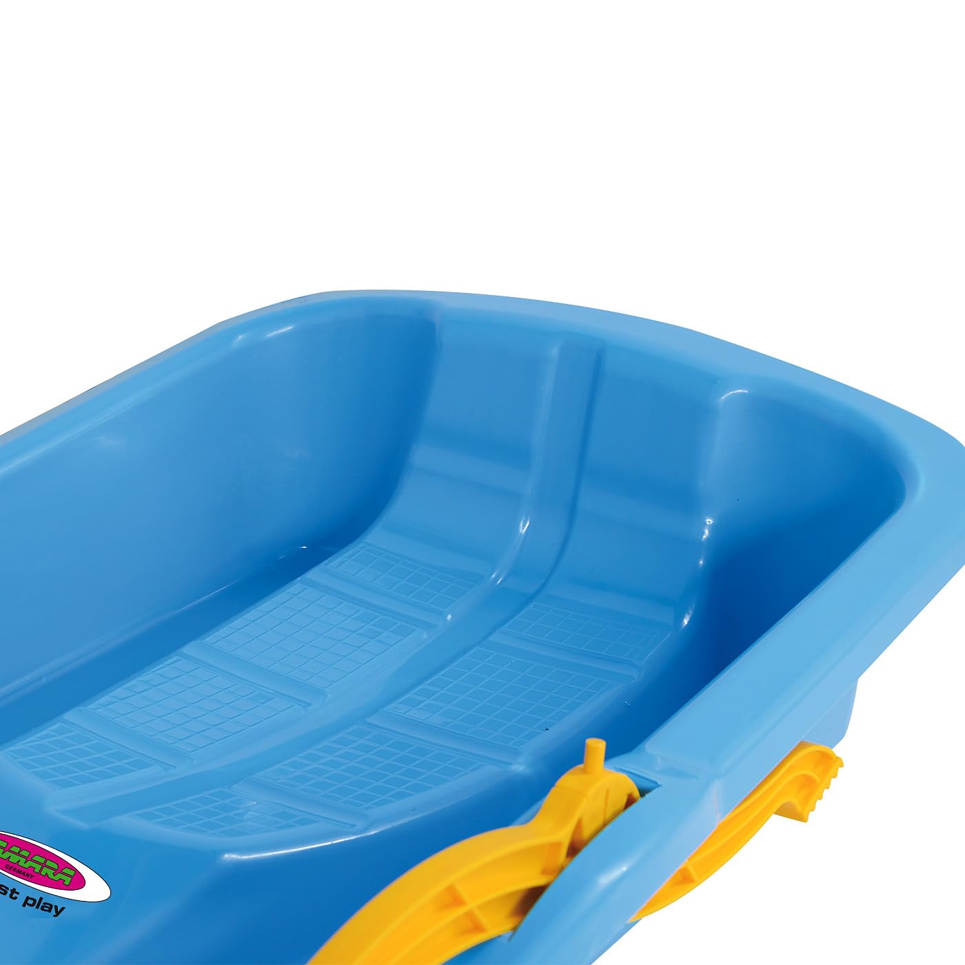 Jamara 460365 460365-Snow Play Bob Karol avec Frein 80 cm de Direction par tirage du Frein à Main Corde à Tirer Aérodynamique Structure Ergonomique en Plastique Robuste 1 kg Bleu