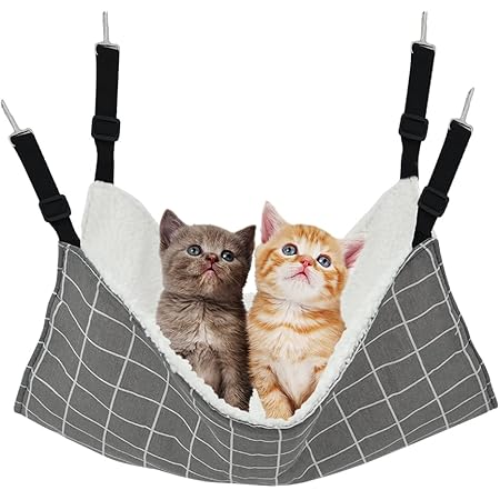 Amazon Co Jp Wdjh 猫 ハンモック ベッド ゲージ用 昼寝 春夏秋冬 両用 リバーシブル 調整可能 耐荷重10kg 56x48cm 子猫 成猫 グレー ペット用品
