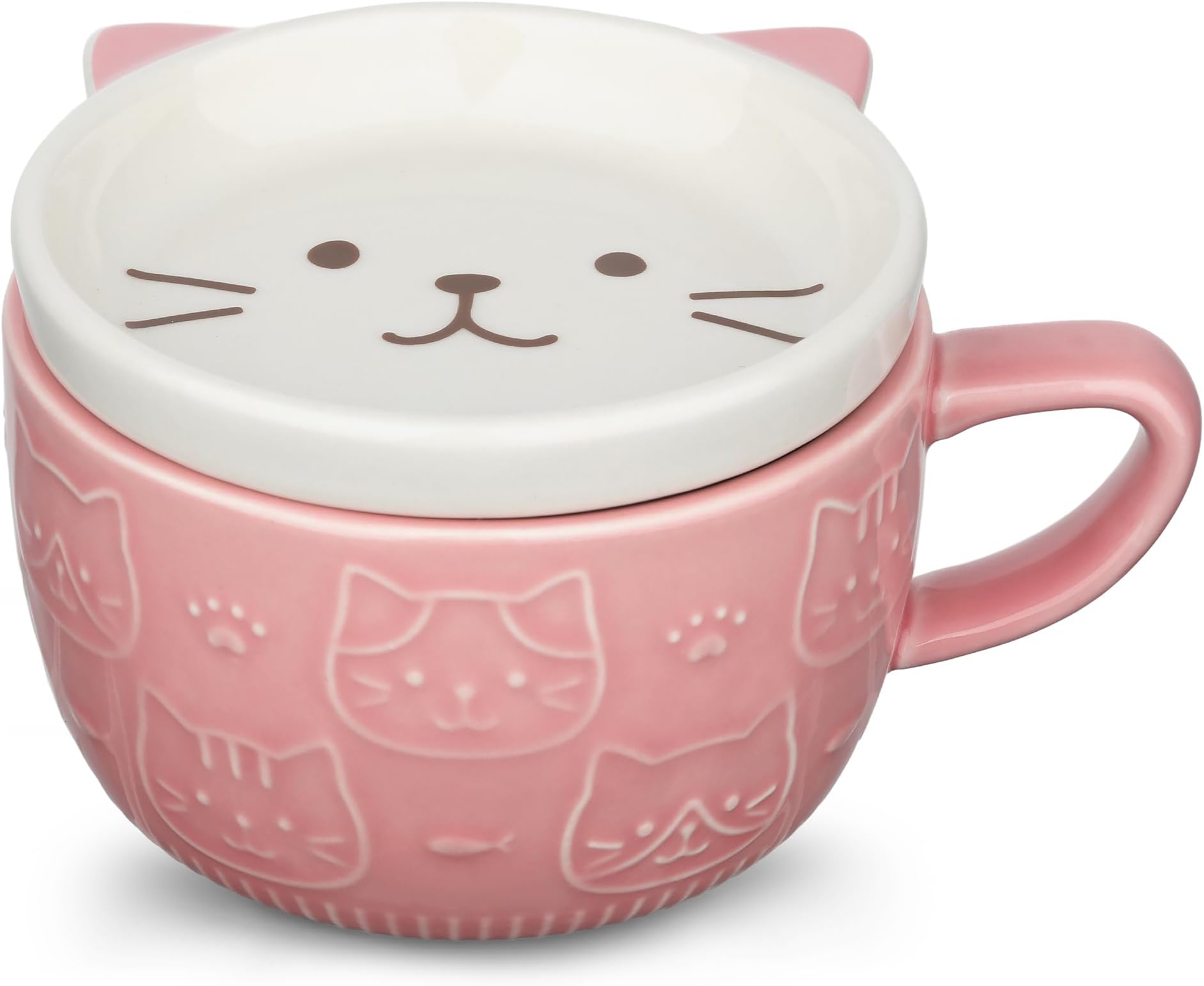 Ddmispo Taza De Cerámica Con Cara De Gatito Kawaii Tapa Y | Meses Sin Interés
