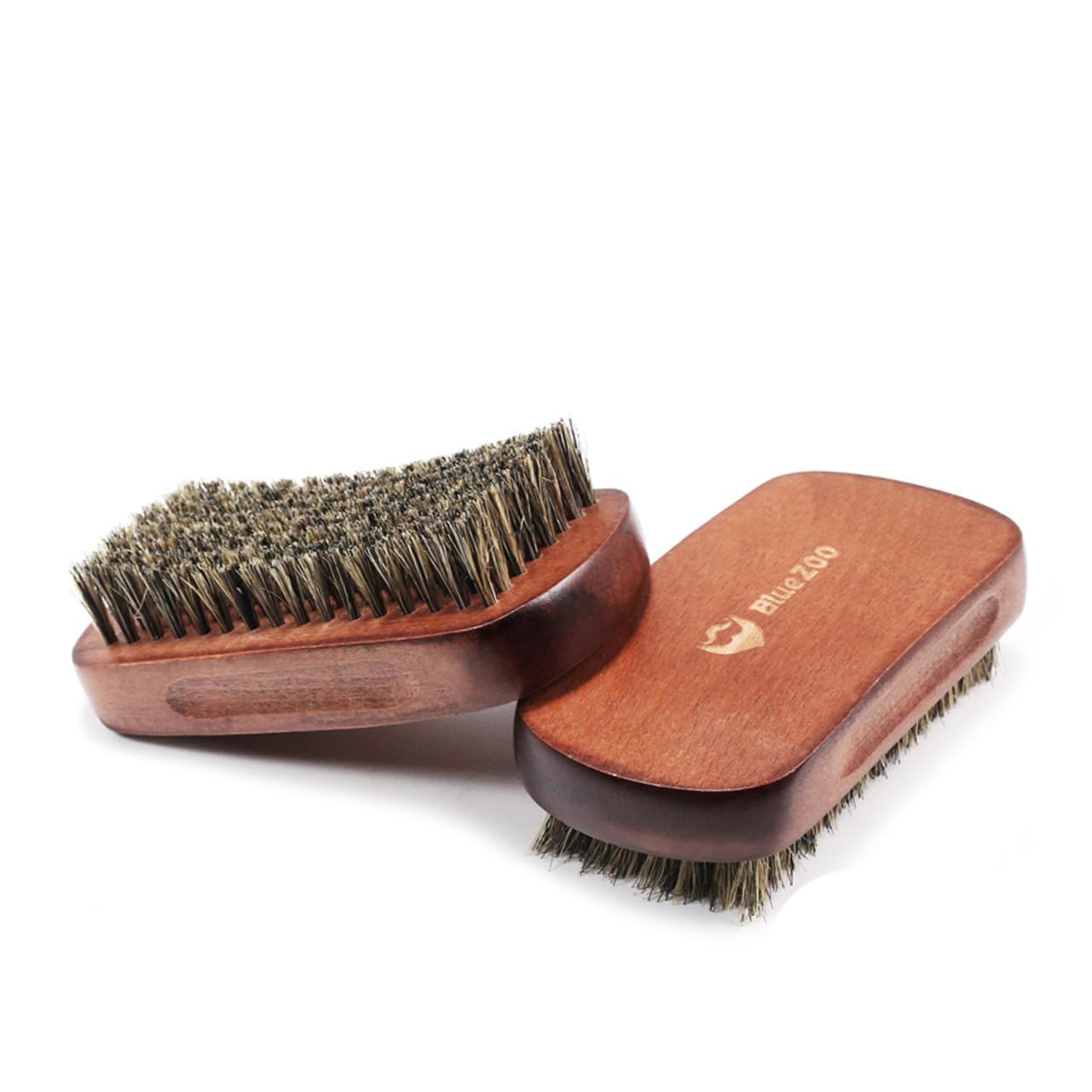 IWOWHERO Curved Beard Cleaning Brush Brown Handle Beard Care Accessory for Men Grooming Tool for Beard Maintenance and Styling