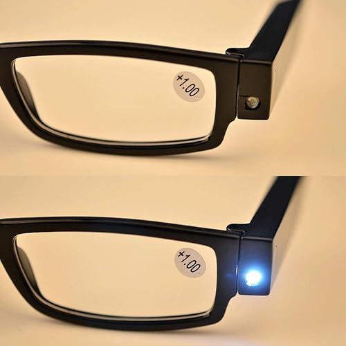 Miniatura 4 de Unisex Compact Reading Glasses with LED Lights Presbyopia Lighted Magnifying UV Protection Eyeglasses