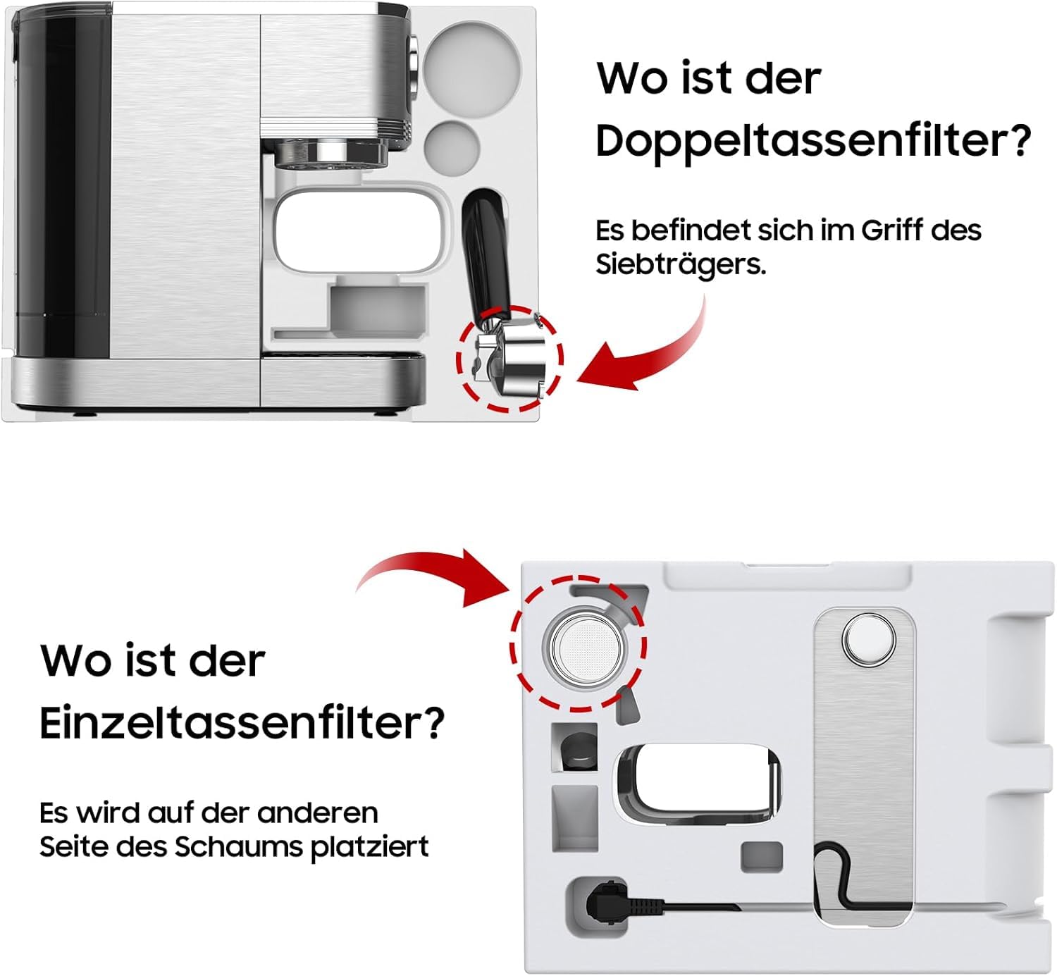 iceagle Espressomaschine CM1665B 20 Bar Italienischer Pumpe Siebträgermaschine Edelstahl Kaffeemaschine Espresso Cappuccino Latte Touchscreen Druckanzeige 1.3L Wassertank