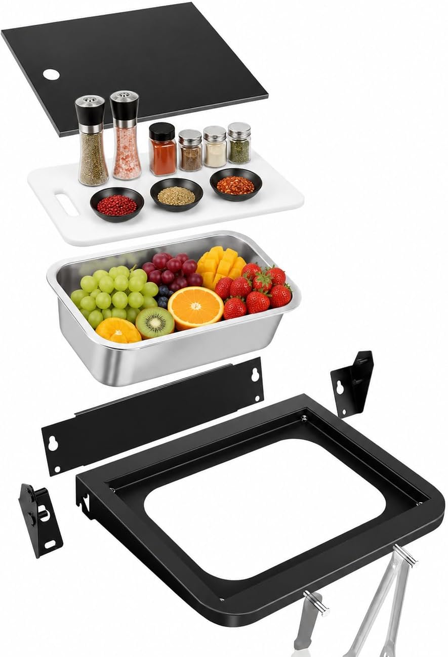 QuliMetal Grill Side Table for Weber Searwood 600/600XL/Smoque/Smoque XL