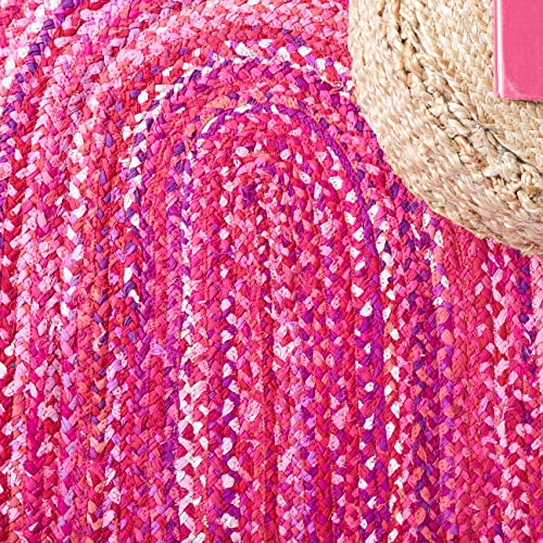 Tapete oval tejido SAFAVIEH 3' x 5' rosa fucsia miniatura 5