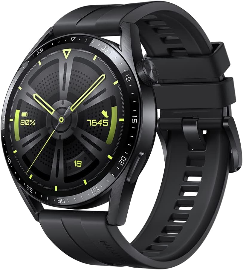 HUAWEI WATCH GT 3 Smartwatch 46MM - 2 Weeks Battery Life Fitness Tracker compatible with Android and iOS - Health Monitor with Personal Running Coach - Extended 3 Month Warranty - Black