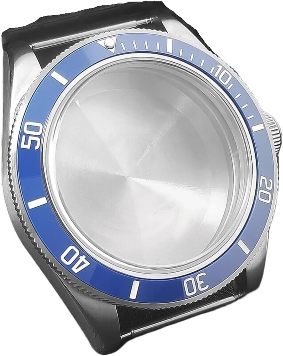 39mm Silver Watch Case with Domed Sapphire Glass for NH35/36/34 Movement