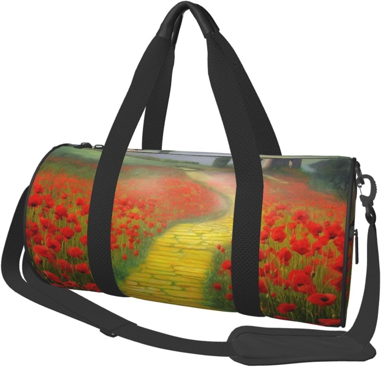 Travel Duffle Bag Weekender Bags For Men Women With Shoe Compartment Large Capacity Weekender Overnight Bag Poppies Field Yellow Brick Road Carry On Tote Bags Sport Gym Bag For Travel Yoga
