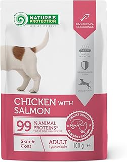 Nature's Protection Grain-Free Wet Food for Dogs in Gravy, Chicken & Salmon for Healthy Skin & Coat, Protein Rich (22 x 100 g) product image
