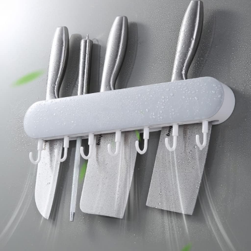 Multifunctional Wall-mounted Kitchen Supplies Holder Chopsticks Cage Shelf Chopper Storage Rack(Gray)