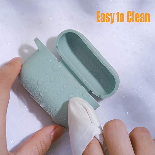 Vista 17 de Funda de silicona compatible con Apple AirPods Pro, funda protectora con mosquetón para AirPods 3 (luz de LED frontal visible)