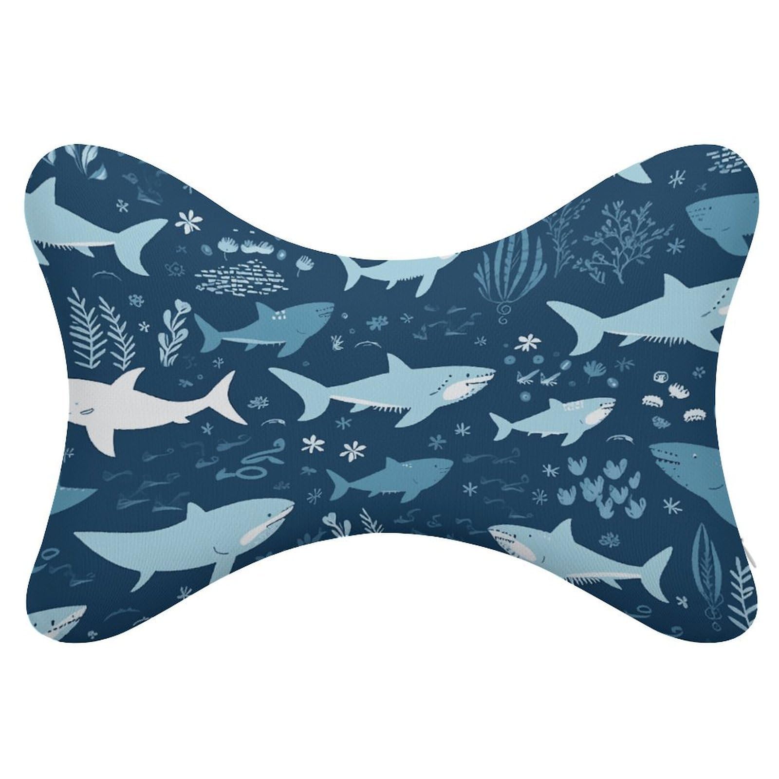 FekiLoot Sharksm Car Headrest Set of 2,Softness Memory Foam Car Neck Pillow with Breathable Removable Cover Car Neck Support Pillow Ergonomic for Driving, Office