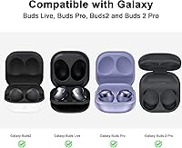 Vista 2 de Estuche de silicona AIRSPO Compatible para Samsung Galaxy Buds 2 Pro/Galaxy Buds2/ Galaxy Buds Pro 2/ Galaxy Buds Live/Galaxy Buds FE (Negro)