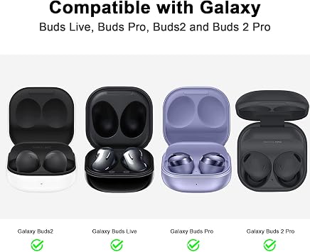 AIRSPO Silicone Case for Samsung Galaxy Buds 2 Pro / Galaxy Buds2 / Galaxy Buds Pro 2 / Galaxy Buds Live / Galaxy Buds FE Case Black