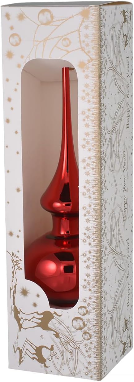 Red Glass Christmas Tree Topper.