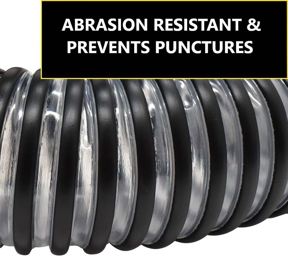 Hi-Tech Duravent 11283 2-Inch by 10-Feet Clear PVC Dust Hose with Black Plastic Helix