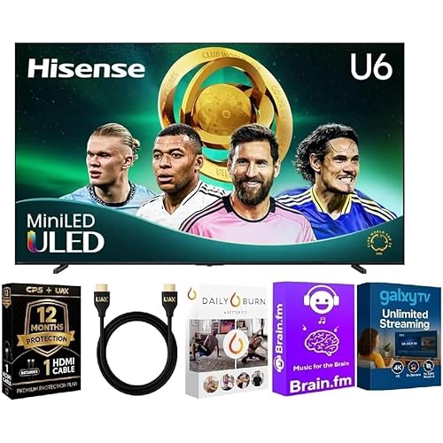 Hisense 100 Inch Class 4K ULED Smart TV HDR Quantum Dot Dolby Vision Atmos HDMI Cable Streaming Bundle WiFi Bluetooth Voice Remote CPS 12 Month Protection