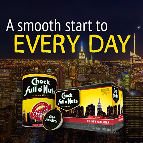 Chock Full O’nuts Midtown Manhattan Medium Roast, K-Cup Compatible Pods (20 Count) - Arabica Coffee In Eco-Friendly Keurig-Compatible Single Serve Cups #TOP3