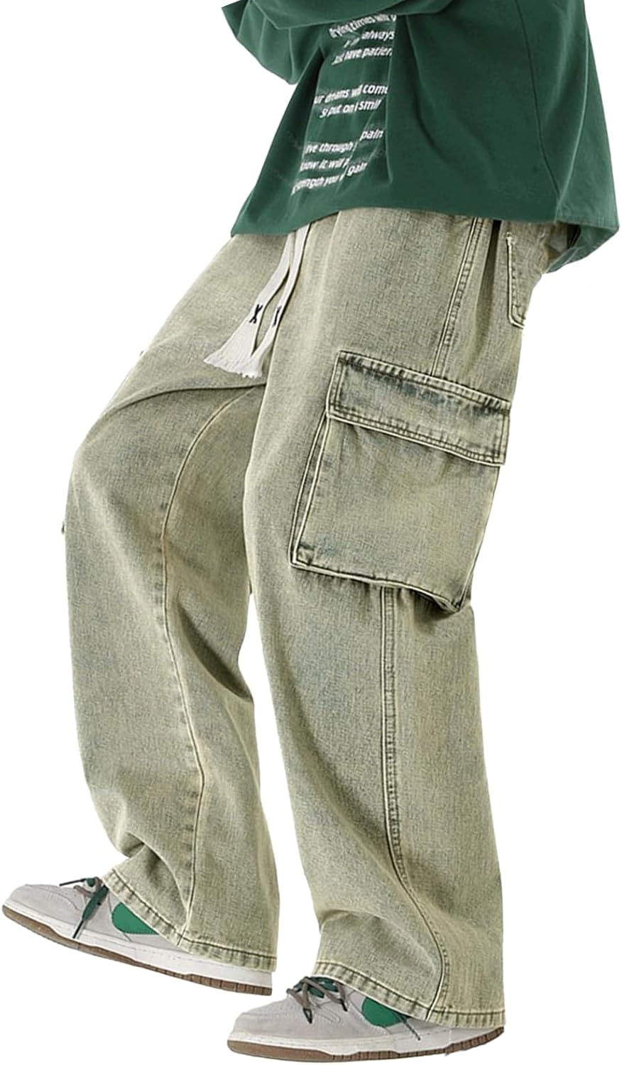 Baggy Jeans Men Drawstring Loose Fit Y2K Cargo Pants Kuwait Ubuy