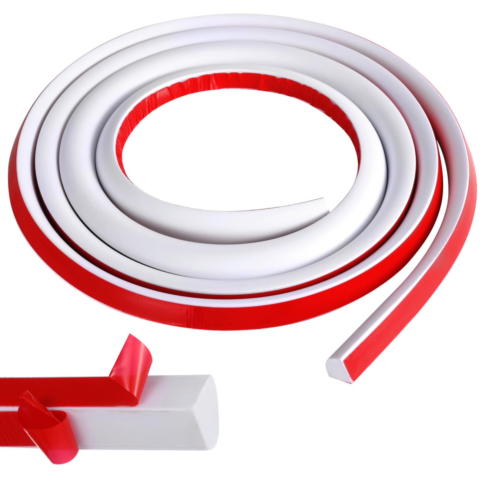 98 Ft Peel and Stick Corner Molding, 0.7 x 0.7 in White Flexible PVC Trim, Waterproof Self-Adhesive Wall Edge Protector