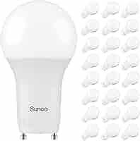 Gooooo Starlight Bulb 24本 Sunco 24 Pack GU24 LED Bulb A19, 2 Prong Light Bulbs, 800 LM