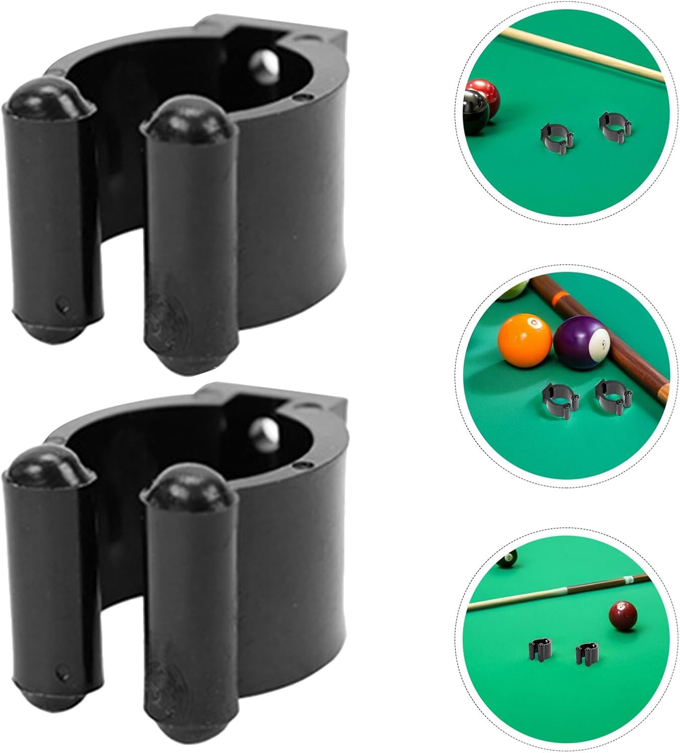 NOLITOY 24pcs Pool Cue Holder Clips and Snooker Cue Wall Mount Clamps, Medium Size (28x20x16mm) Fixed Billiard Stick Rack for Game Room and Home Bar Storage